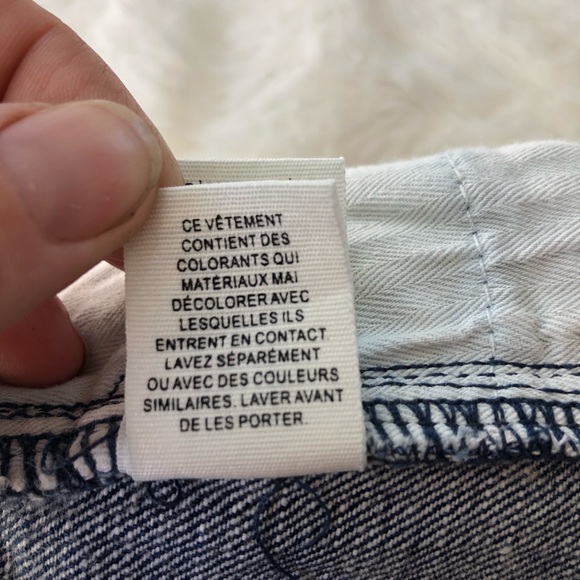 FREE PEOPLE • Distressed Denim Cutoff Jean Shorts Dark Wash Size W27 - Picture 9 of 14